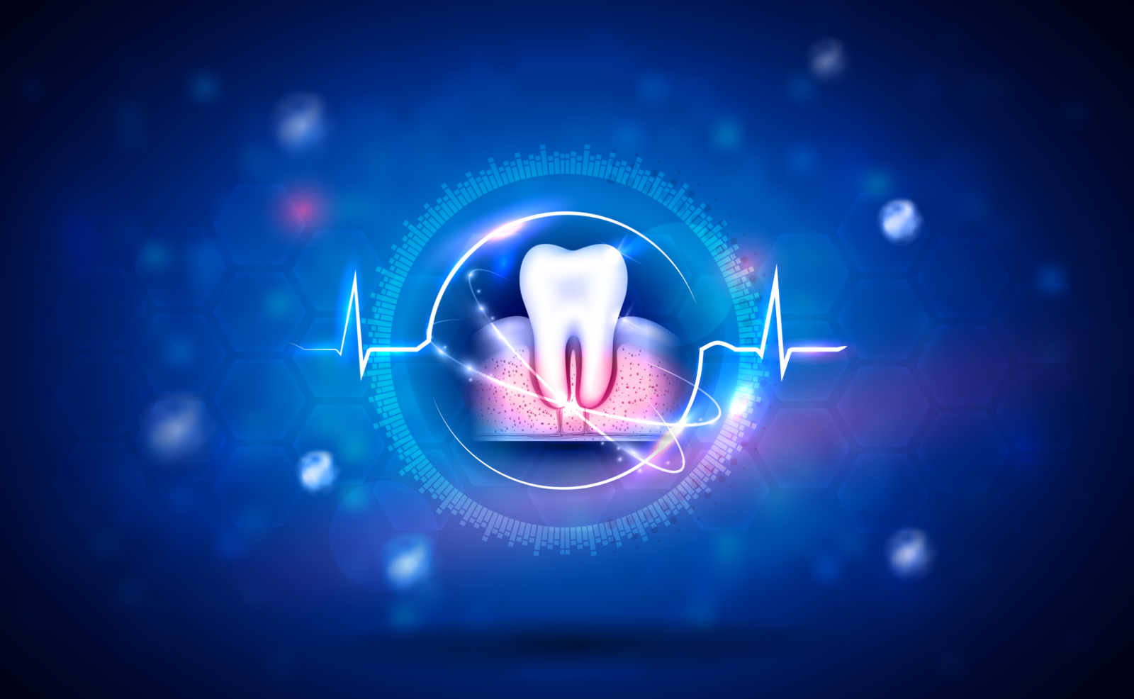 Tooth root canal tip icon with graphics
