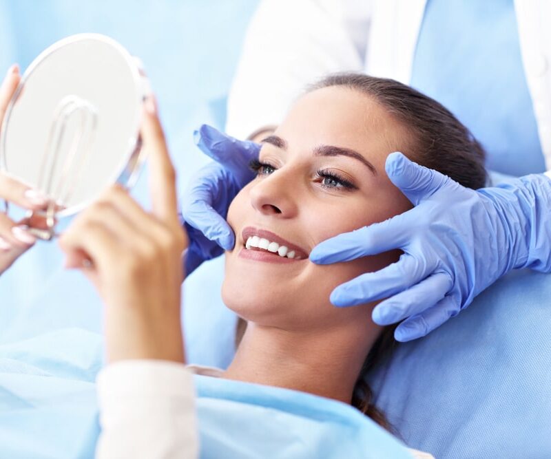 Adult woman having a visit at the dentist's